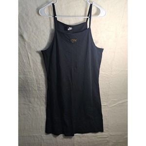 Nike Tank Body Con Dress Womens M NEW Black / Metallic Gold